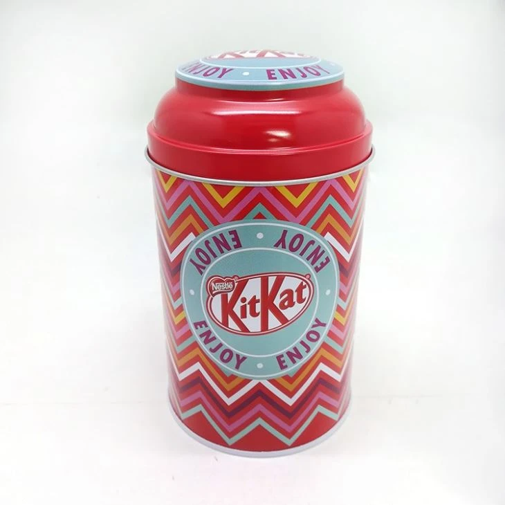 Round Tin Storage Containers Red Tea Tin Can